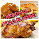 recetas de pollo al horno android application logo